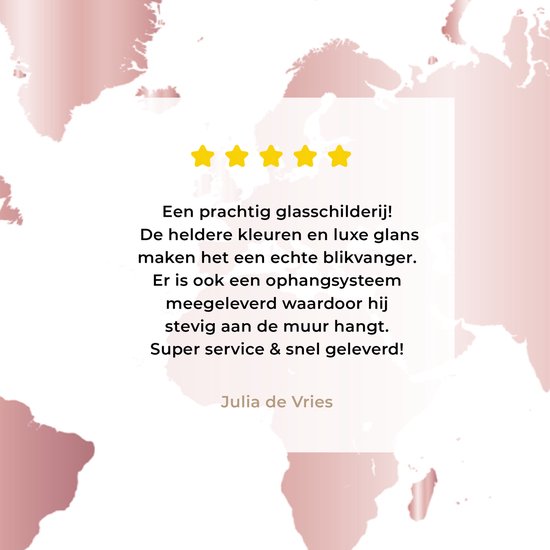 Tableau sur verre MuchoWow® 60x40 cm - Tableau sur verre acrylique - Wereldkaart - Rose - Enfants - Garçons - Filles - Photo sur verre - Décoration murale salon - Décoration murale chambre - Peintures