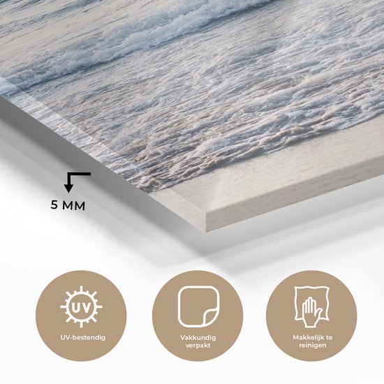 MuchoWow® Peinture sur verre 120x180 cm - Peinture acrylique sur verre - Mer - Plage - Été - Photo sur verre - Peintures