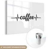MuchoWow® Peinture sur verre 180x120 cm - Peinture sur verre - Coffee - Dictons - Citations - Café - Photo sur verre acrylique - Peintures