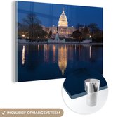 United States Capitool Glas 90x60 cm - Tirage photo sur Glas (décoration murale en plexiglas)