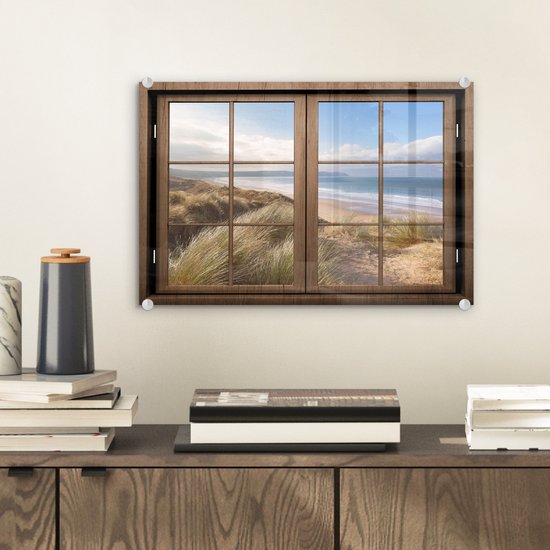 Peinture sur Verre - Transparent - Plage - Bois - 30x20 cm - Peintures sur Verre Peintures - Photo sur Glas