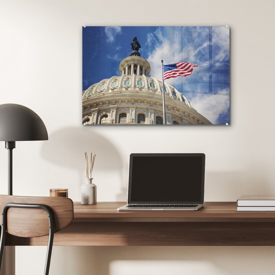 Capitool photo détail Washington DC Glas 60x40 cm - Tirage photo sur Glas (décoration murale en plexiglas)