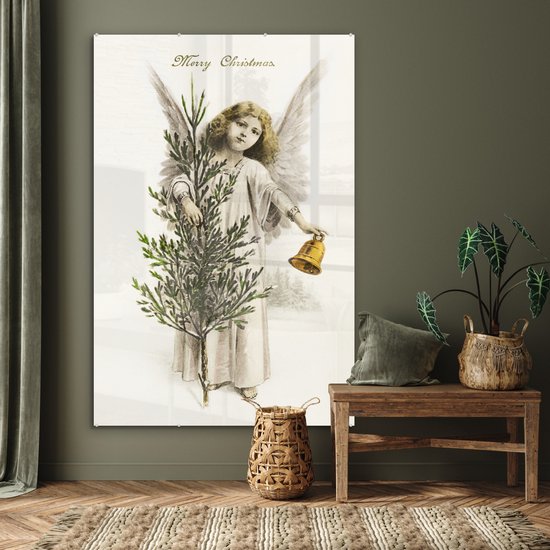 Peinture sur Verre - Art - Ange de Noël - Cloche de Noël - 100x150 cm - Peintures sur Verre Peintures - Photo sur Glas