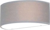 QAZQA drum - Moderne Wandlamp met kap voor binnen - 1 lichts - D 150 mm - Grijs -  Woonkamer | Slaapkamer | Keuken