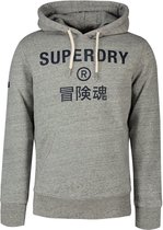Superdry Vintage Corp Logo Marl Capuchon Grijs S Man