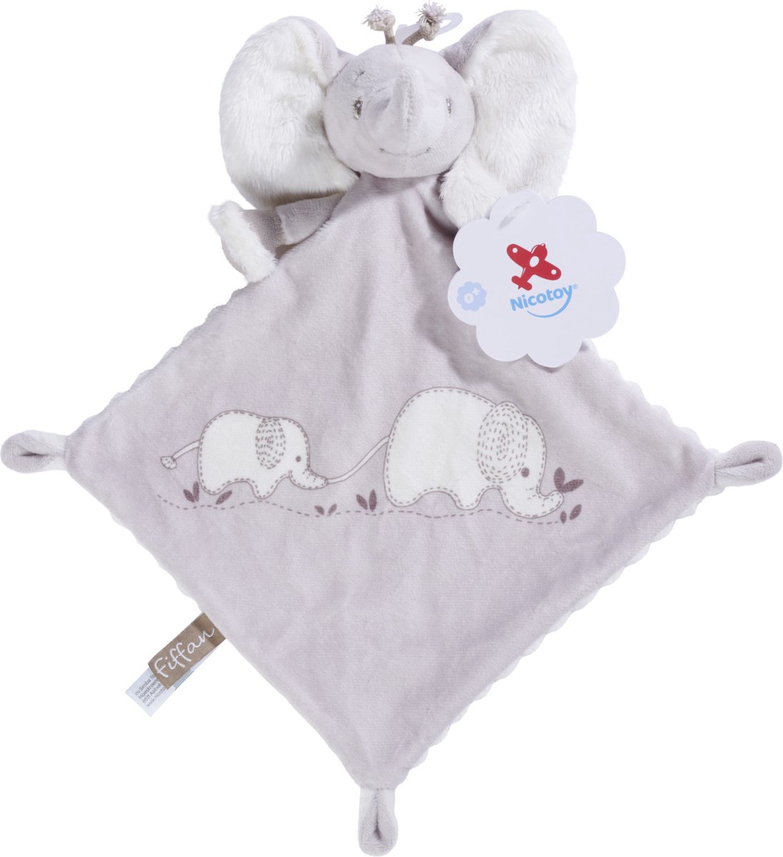 Nicotoy - Fiffan Elephant Comforter - Olifant - Knuffel - 21cm | bol.com