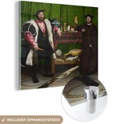 MuchoWow® Glasschilderij 90x90 cm - Schilderij acrylglas - De jonge ambassadeurs - Hans Holbein - Foto op glas - Schilderijen