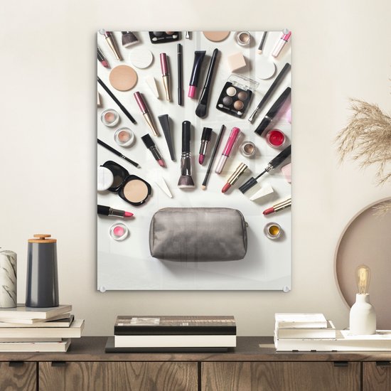Peinture sur Verre - Maquillage Pointant vers la Pochette - 30x40 cm - Peintures sur Verre Peintures - Photo sur Glas