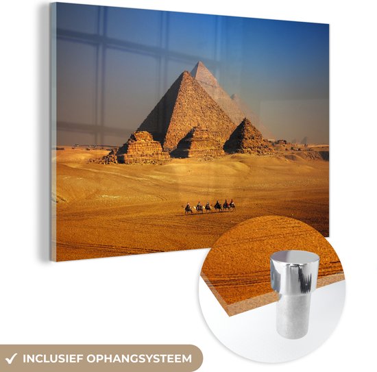 Peinture sur verre - Pyramides dans le désert - 30x20 cm - Peintures Plexiglas