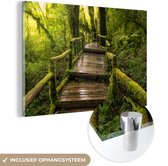 MuchoWow® Glasschilderij 120x80 cm - Schilderij acrylglas - Mooi regenwoud en jungle - Foto op glas - Schilderijen