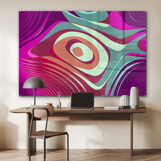 MuchoWow® Peinture sur Verre - Fond Abstrait - 180x120 cm - Peintures sur Verre Acrylique - Photo sur Glas