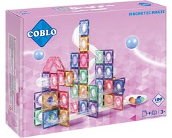 foto van Coblo Pastel Knikkerbaan 100 stuks - Magnetisch speelgoed - Constructiespeelgoed - Magnetische bouwstenen - Magnetic tiles - Cadeau kind - Speelgoed 3 jaar t/m 12 jaar