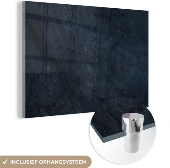 MuchoWow® Glasschilderij 90x60 cm - Schilderij acrylglas - Beton - Cement - Textuur - Foto op glas - Schilderijen