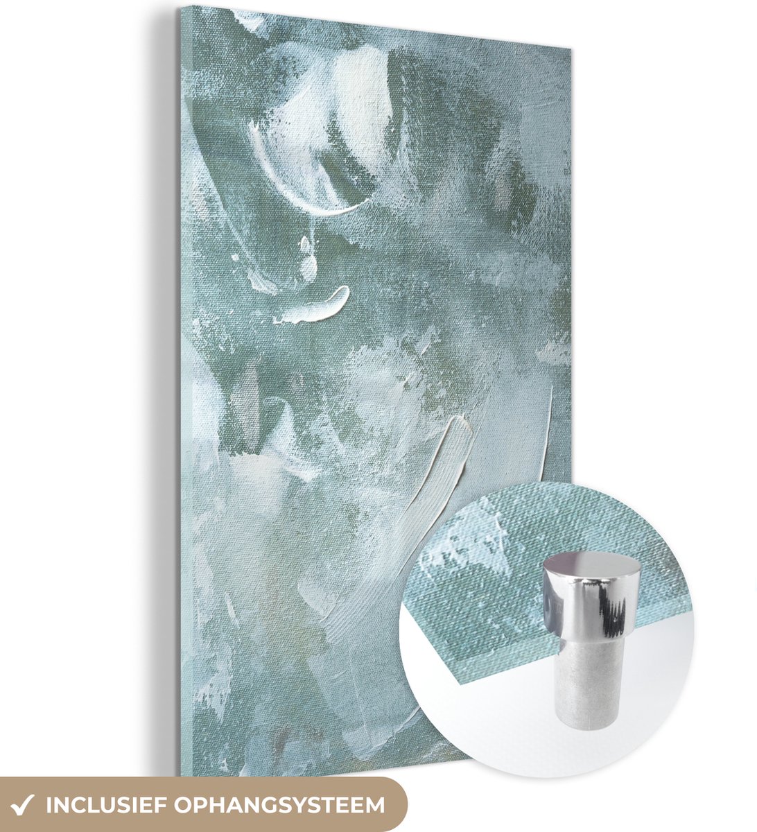 MuchoWow® Glasschilderij 80x120 cm - Schilderij acrylglas - Acrylverf - Abstract - Design - Foto op glas - Schilderijen