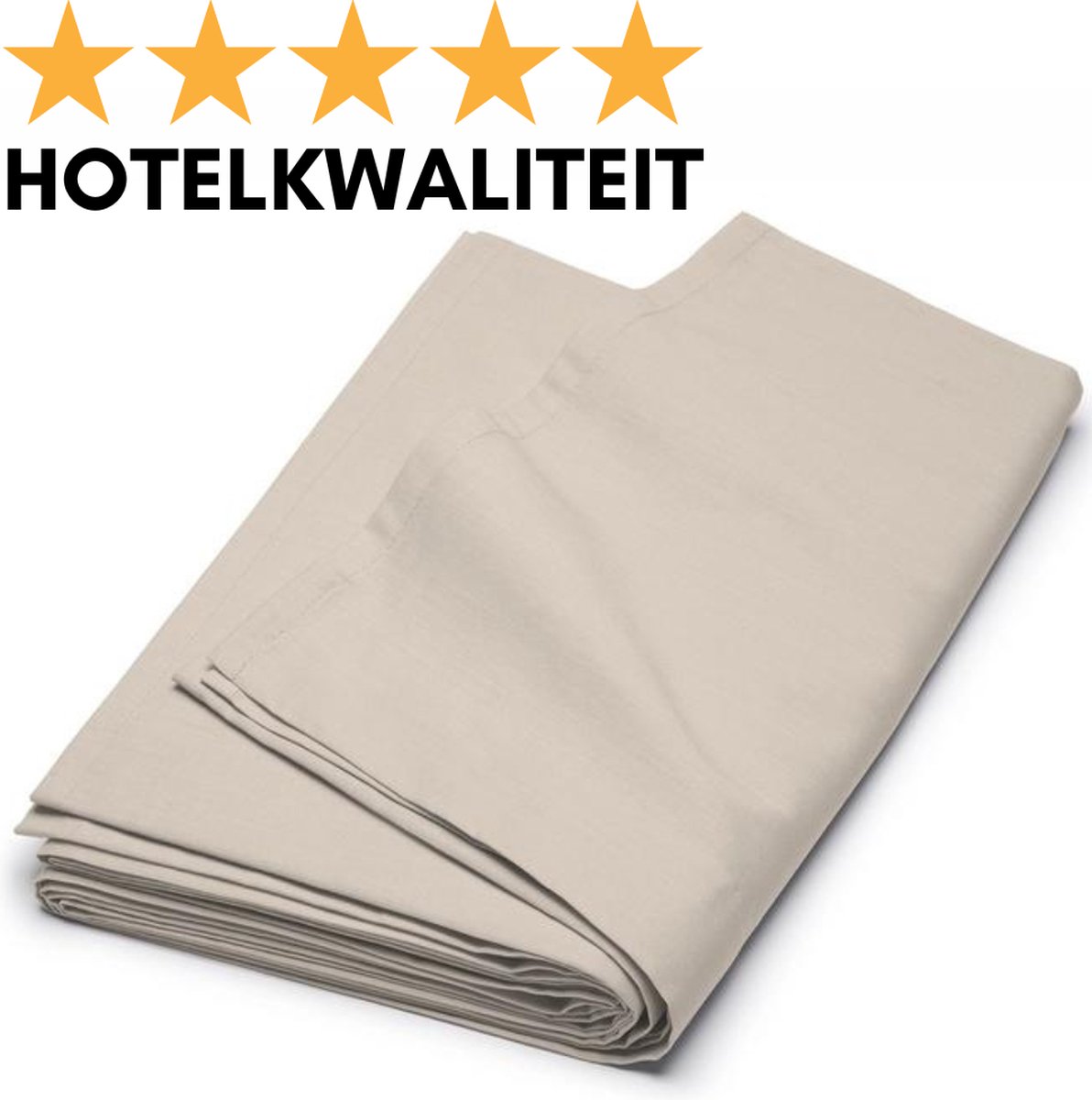 Droomtextiel Zachte Katoenen Lakens Zand Tweepersoons - 200x260 cm - Hoogwaardige Kwaliteit
