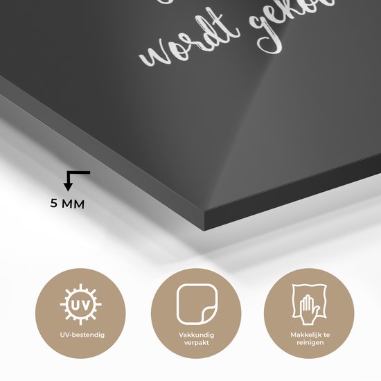 MuchoWow® Peinture sur verre - Dans cette cuisine, ils cuisinent avec amour - Cuisine - Dictons - Citations - Amour - 180x120 cm - Peintures sur verre acrylique - Photo sur Glas