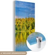 MuchoWow® Glasschilderij 40x80 cm - Schilderij acrylglas - Water - Natuur - Bos - Foto op glas - Schilderijen