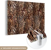 MuchoWow® Glasschilderij 30x20 cm - Schilderij acrylglas - Tijger - Dierenprint - Design - Foto op glas - Schilderijen