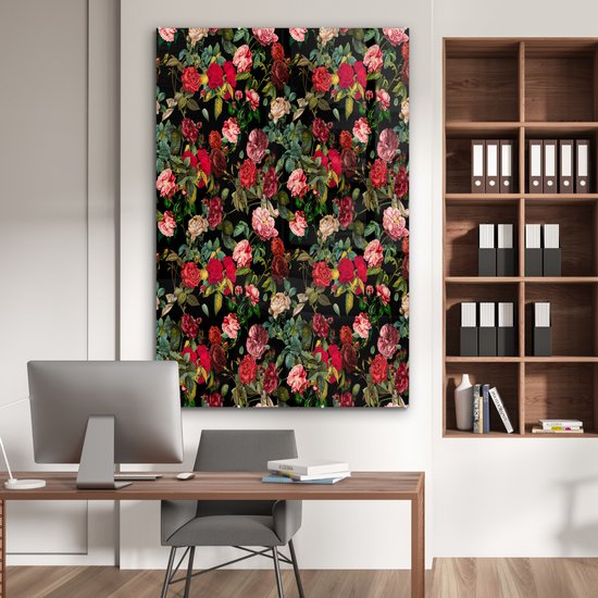 Peinture sur Verre - Fleurs - Vintage - Roses - 120x180 cm - Peintures sur Verre Peintures - Photo sur Glas