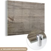 MuchoWow® Peinture sur verre 150x100 cm - Peinture sur verre acrylique - Structure en bois de couleur gris-brun - Photo sur verre - Peintures