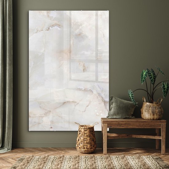 MuchoWow® Peinture sur Verre - Marbre - Veines - Nacre - 120x180 cm - Peintures sur Verre Peintures - Photo sur Glas