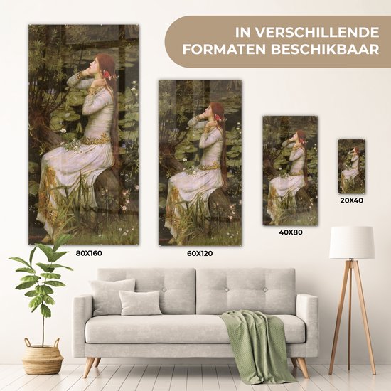 Peinture sur verre - Ophélie - peinture de John William Waterhouse - 80x160 cm - Peintures sur Verre Peintures - Photo sur Glas