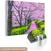 MuchoWow® Glasschilderij 180x120 cm - Schilderij acrylglas - Sakura - Japan - Lente - Foto op glas - Schilderijen