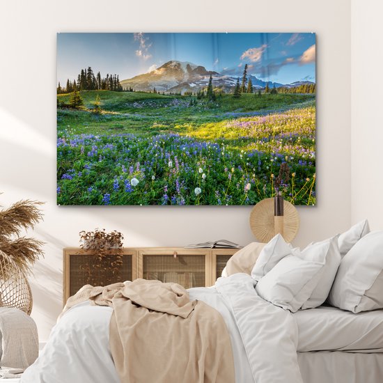 Peinture sur Verre - Berg - Fleurs - Printemps - 150x100 cm - Peintures sur Verre Peintures - Photo sur Glas
