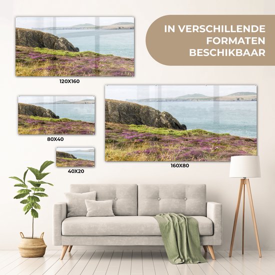 Herbe anglaise sur les falaises du parc national du Pembrokeshire Coast Plexiglass 160x80 cm - Tirage photo sur Glas (décoration murale en plexiglas)