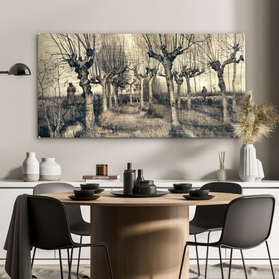 MuchoWow® Peinture sur verre 120x60 cm - Peinture sur verre - Bouleau Pollard - Vincent van Gogh - Photo sur verre acrylique - Peintures