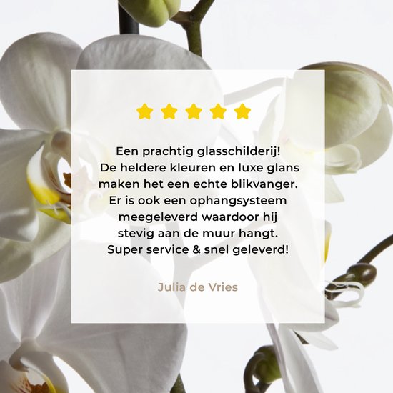 Peinture sur Verre - Orchidée Witte - 60x80 cm - Peintures sur Verre Peintures - Photo sur Glas