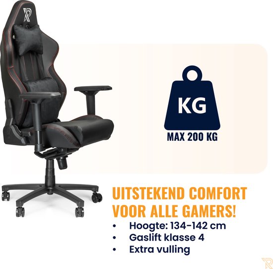 Ranqer Performance Gamestoel - Luxe Ergonomische Bureaustoel - Gaming Stoel voor volwassenen - 4D Armleuningen - Zwart