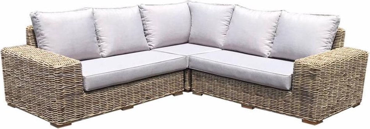 Otava hoek loungeset 3-delig naturel rotan