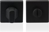 Toiletgarnituur - Zwart - RVS - GPF - Binnendeur - GPF8911.02 50x50x8mm stift 5mm zwart grote knop