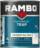 Rambo Pantserlak Trap - Dekkend Zijdeglans - Intensief Gebruik - Sneldrogend - RAL 9010 - 0.75L