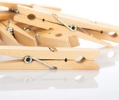 100 x wasknijpers XXL van hout - duurzame houten klemmen van berkenhout - onbehandelde houten wasknijpers om wasknijpers op te hangen, ca. 10 cm (100 stuks - berkenhout - XXL)