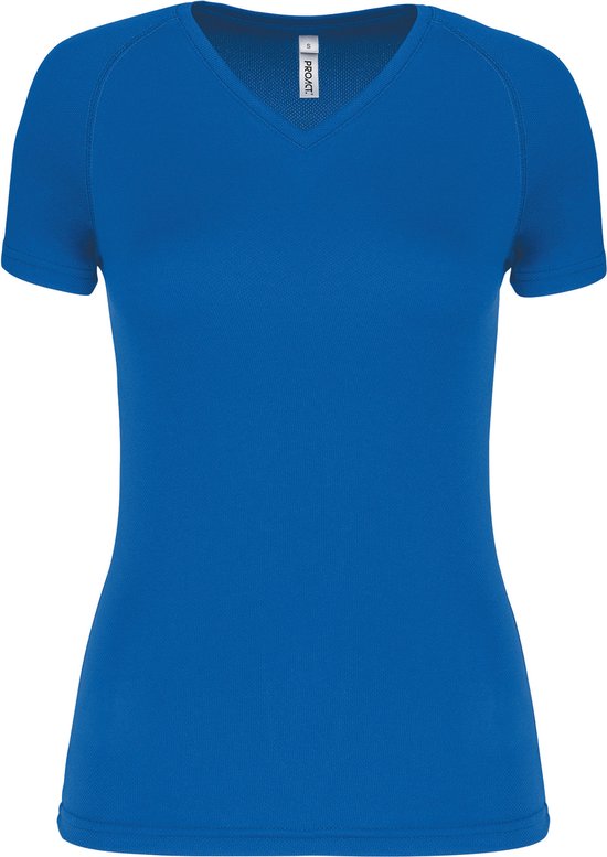 Damesportshirt 'Proact' met V-hals Aqua Blue - XS