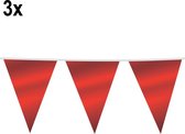 3x Giga Bunting Robijn Red 30x45cm 10m - Drapeaux XL Groot fête à thème festival