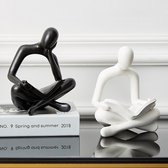 Lees Beeldjes Sculptuur Abstracte Zwart Wit Kantoor Bureau Kast Slaapkamer Woonkamer Decoratie Accessoire Moderne Boekenkast Beeldjes