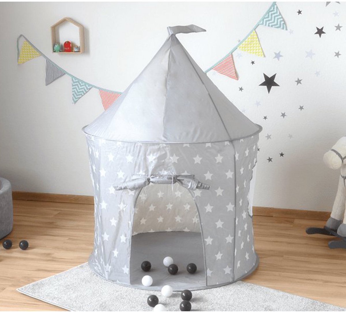 KnorrToys Speeltent Grey White Stars