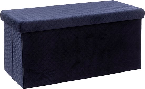 Poef + Opbergbox Reims Donker Blauw