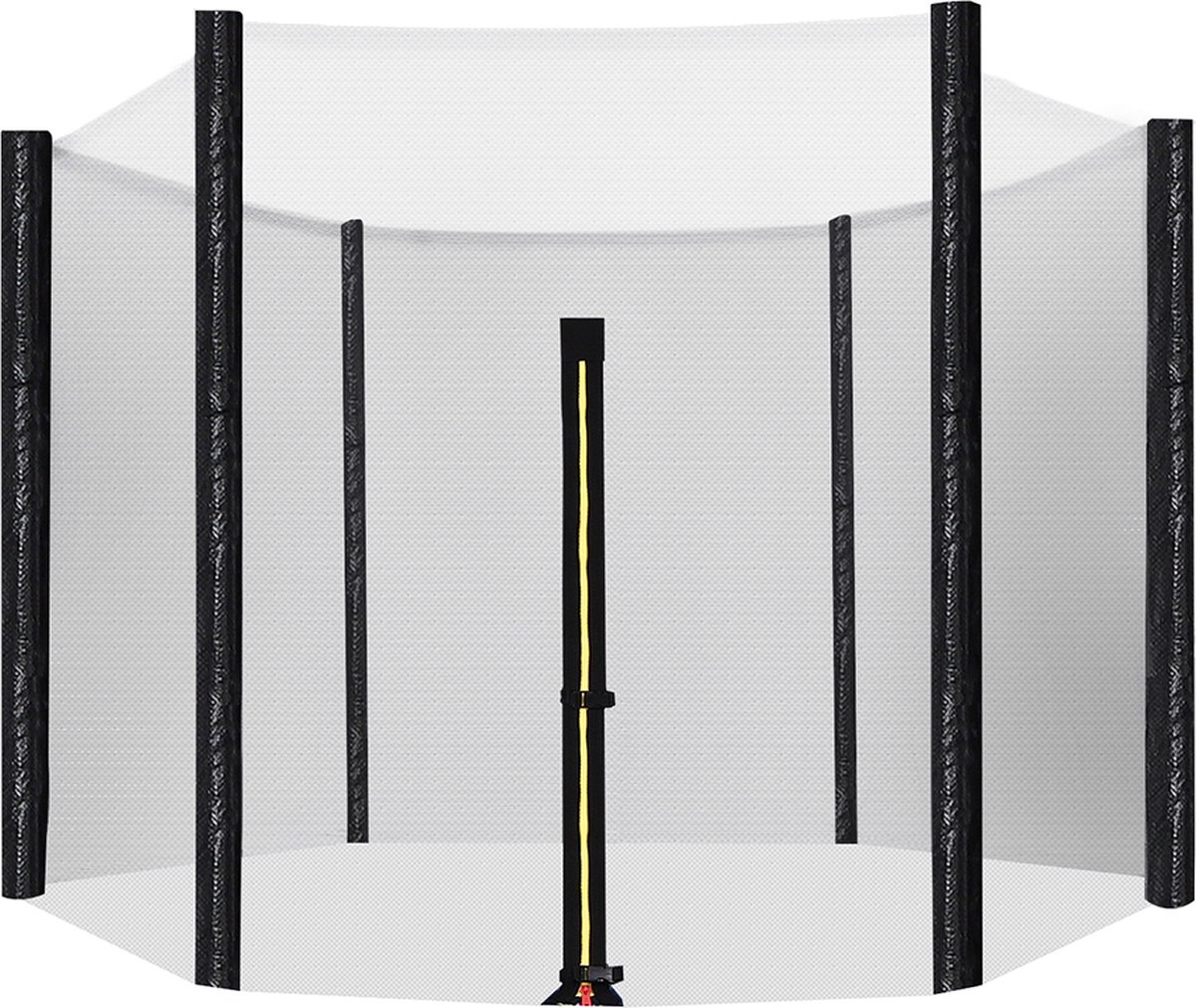 Filet Sécurité Trampoline 140 Cm - Respirant Avec Fermeture Éclair Et Boucle - Pour Trampoline 6 Poteaux
