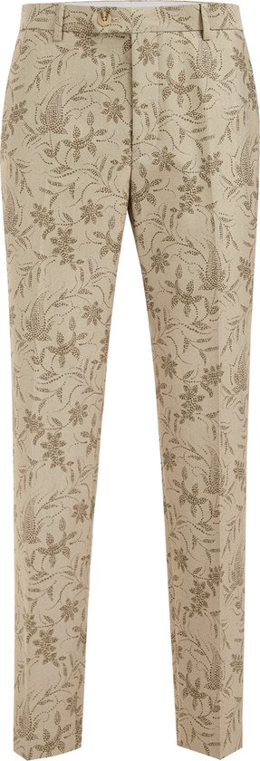 WE Fashion Heren slim fit pantalon met dessin