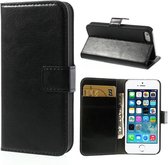 iPhone 5/5S portemonnee hoesje zwart leder