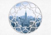 Fotobehang New York City Skyline Window | XXL - 312cm x 219cm | 130g/m2 Vlies