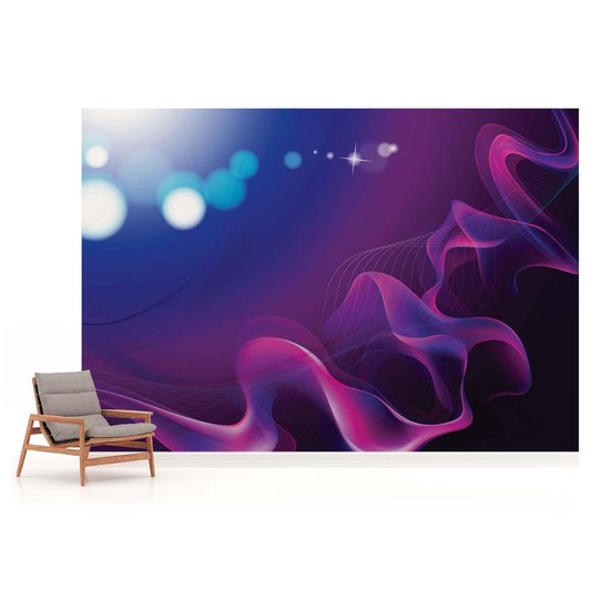 Papier peint Motif de lumière abstraite bleu violet | XL - 208 cm x 146 cm | Polaire 130g / m2