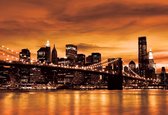 Fotobehang City Brooklyn Bridge New York City | DEUR - 211cm x 90cm | 130g/m2 Vlies