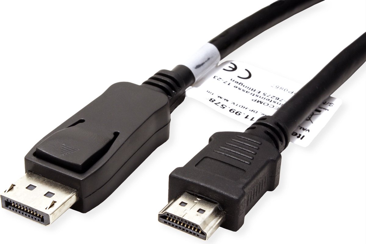 VALUE DisplayPort kabel DP - HDTV, M/M, zwart, 2 m