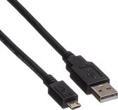 ROLINE USB 2.0 Kabel, USB A Male - Micro USB B Male, zwart, 0,15 m