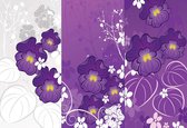 Fotobehang Flowers Purple Nature | XXL - 312cm x 219cm | 130g/m2 Vlies
